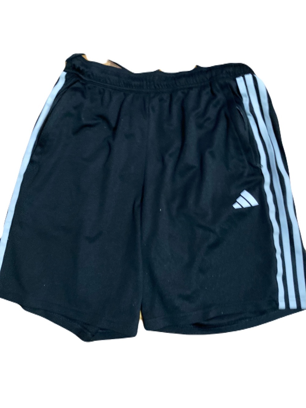 adidas Black Athletic Shorts with White Side Stripes